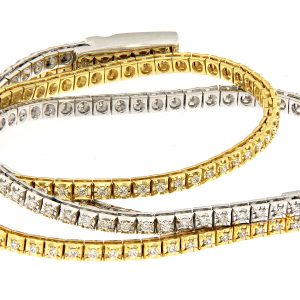 AURUM Srl Bracciale Pyramidal tennis bracelet double row natural diamonds