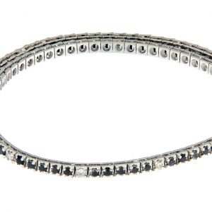 TDP22-0015ZA AURUM Srl Pyramidal tennis bracelet 1 natural diamond alternated with 5 black diamonds