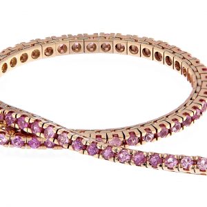 TM24-005 AURUM Srl Classic tennis bracelet natural pink sapphires