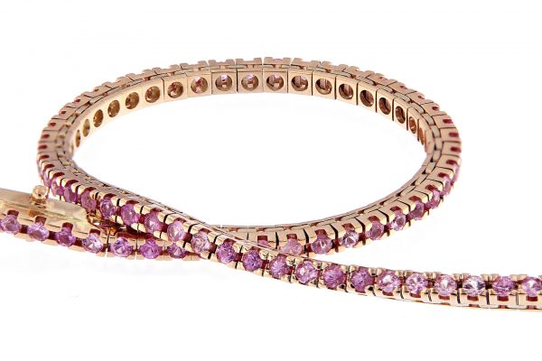 TM24-005 AURUM Srl Classic tennis bracelet natural pink sapphires